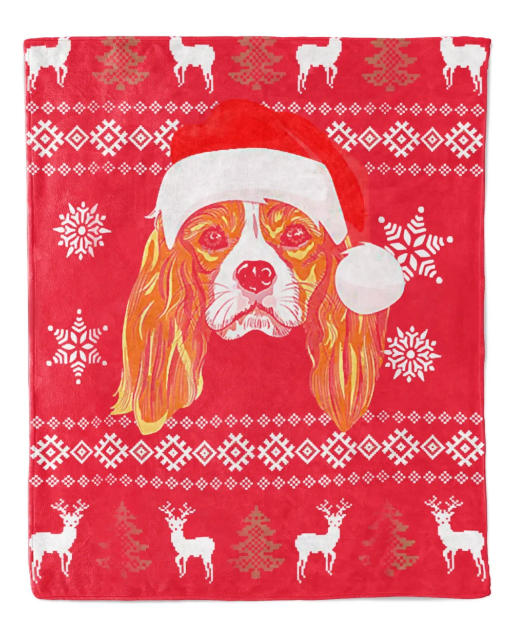 Cavalier King Charles Spaniel Christmas Ugly Sweater Style D