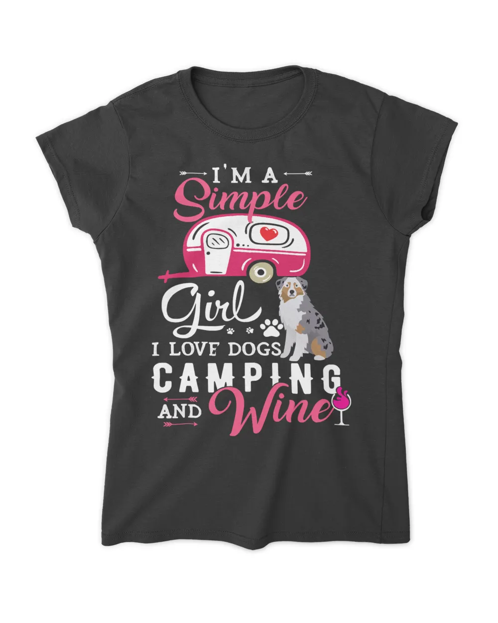 Camping Camp Dog Australian Shepherd Dog Simple Girl Camping Dog Lover Gift paw Camper