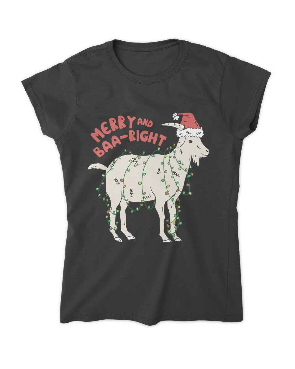 Funny Christmas Goat Merry and Baaright Xmas Humor