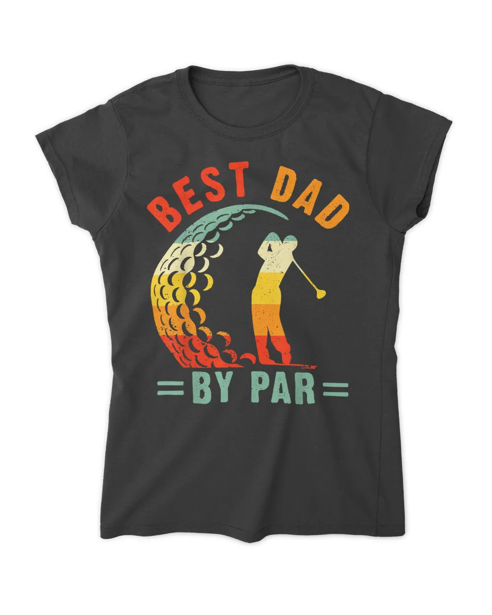 Best Dad By Par Funny Golf Daddy Fathers Day US Flag Gifts T-Shirt