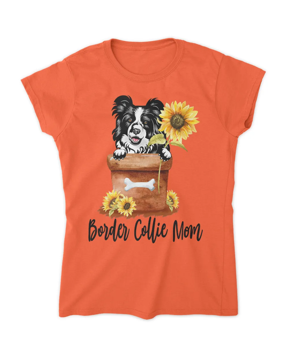 Womens Sunflower Border Collie Mom Dog Lover Gifts T-Shirt