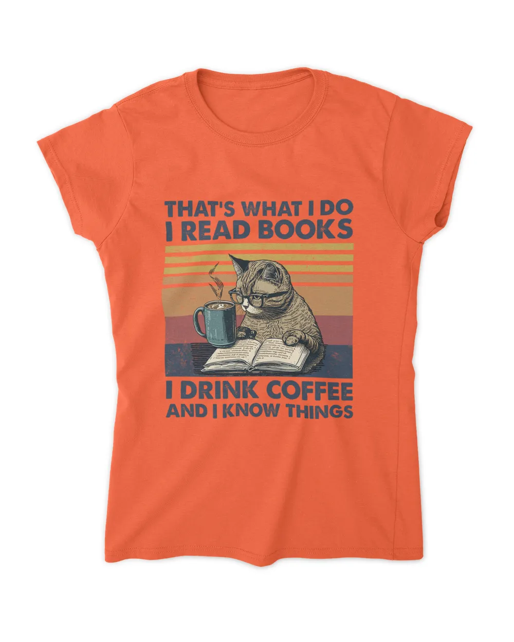 Funny Cat Drink Coffe And Reading Book Shirt, Funny Cat Gift For Girl