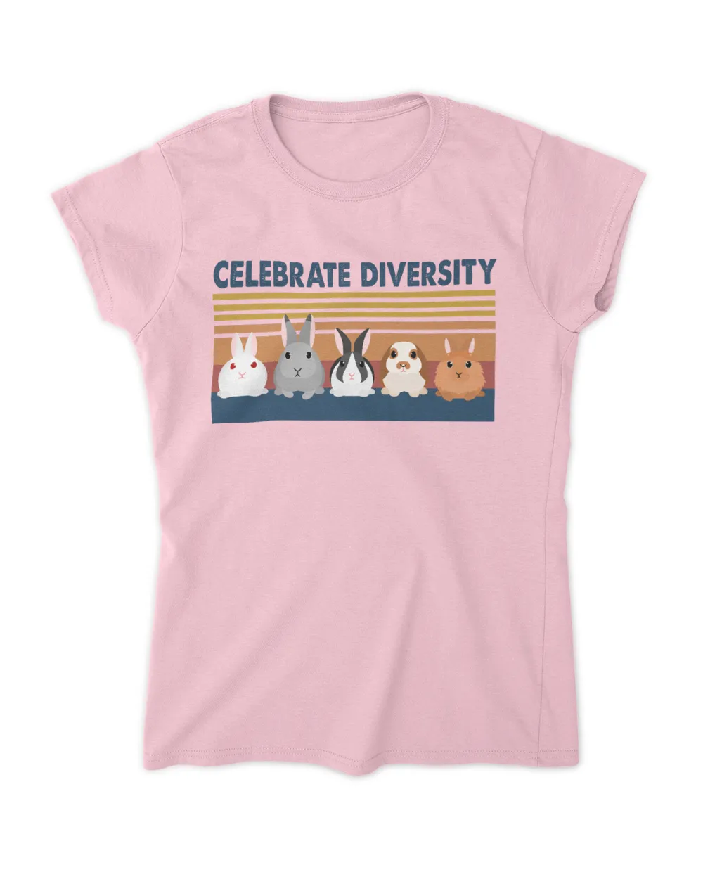 Celebrate Diversity Bunny Lovers Women's Standard T-Shirt light-pink s
