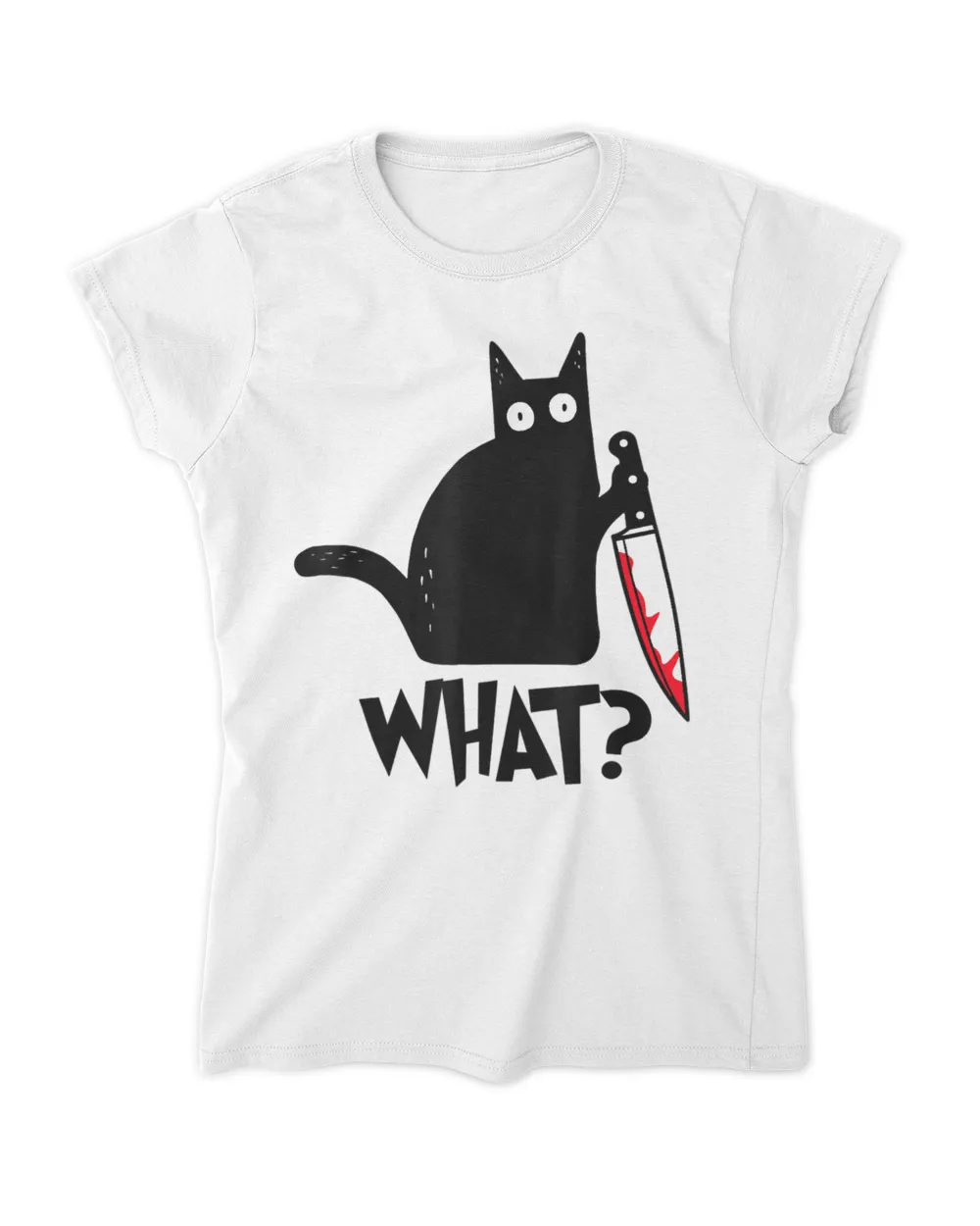 What Black Cat Murderous With Knife Tshirt
