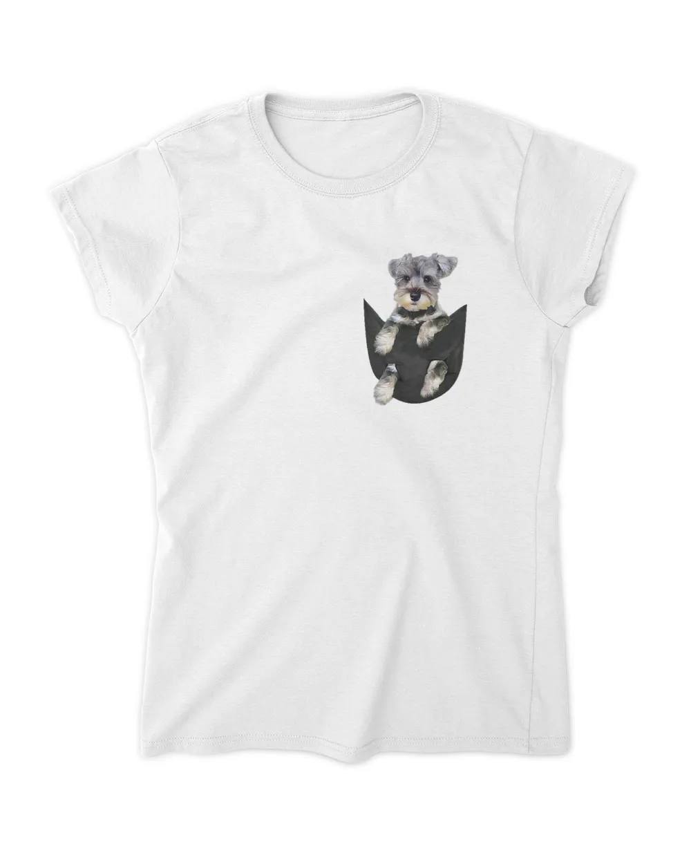 Womens Schnauzer Dog in Pocket Puppy Gifts V-Neck T-Shirt