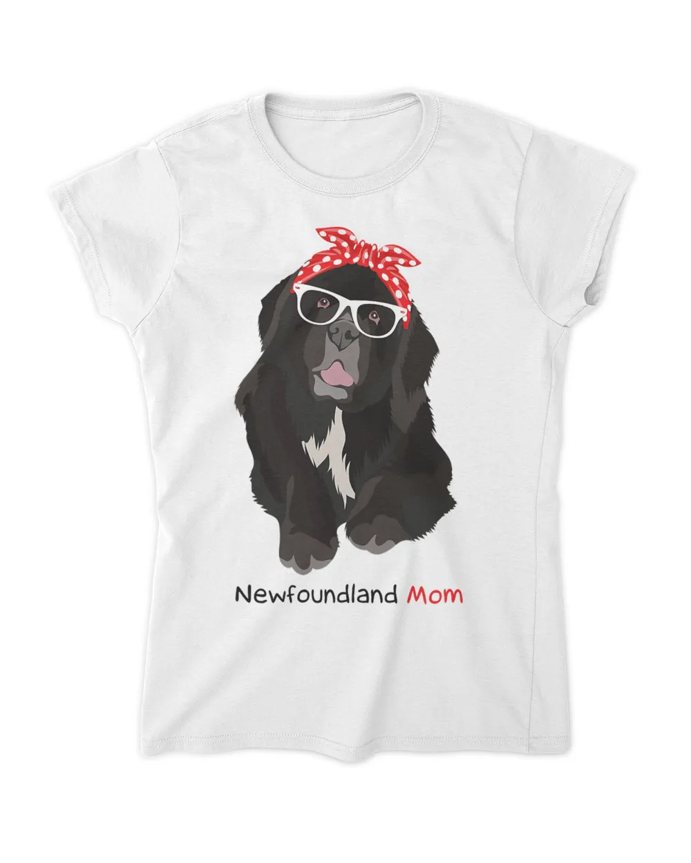 Newfoundland Mom Bandana Womens Newfoundland Dog T-Shirt