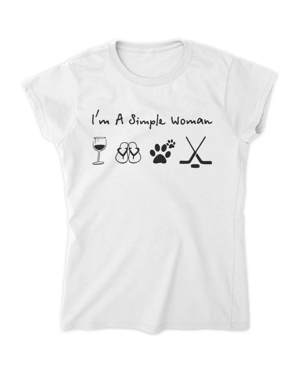I'm A Simple Woman Love Wine Dog Cat Hockey HOC250323A18
