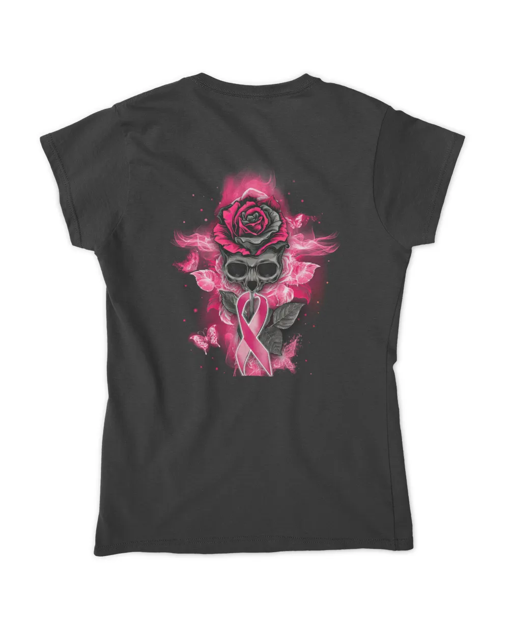 Breast Cancer Skull Flame