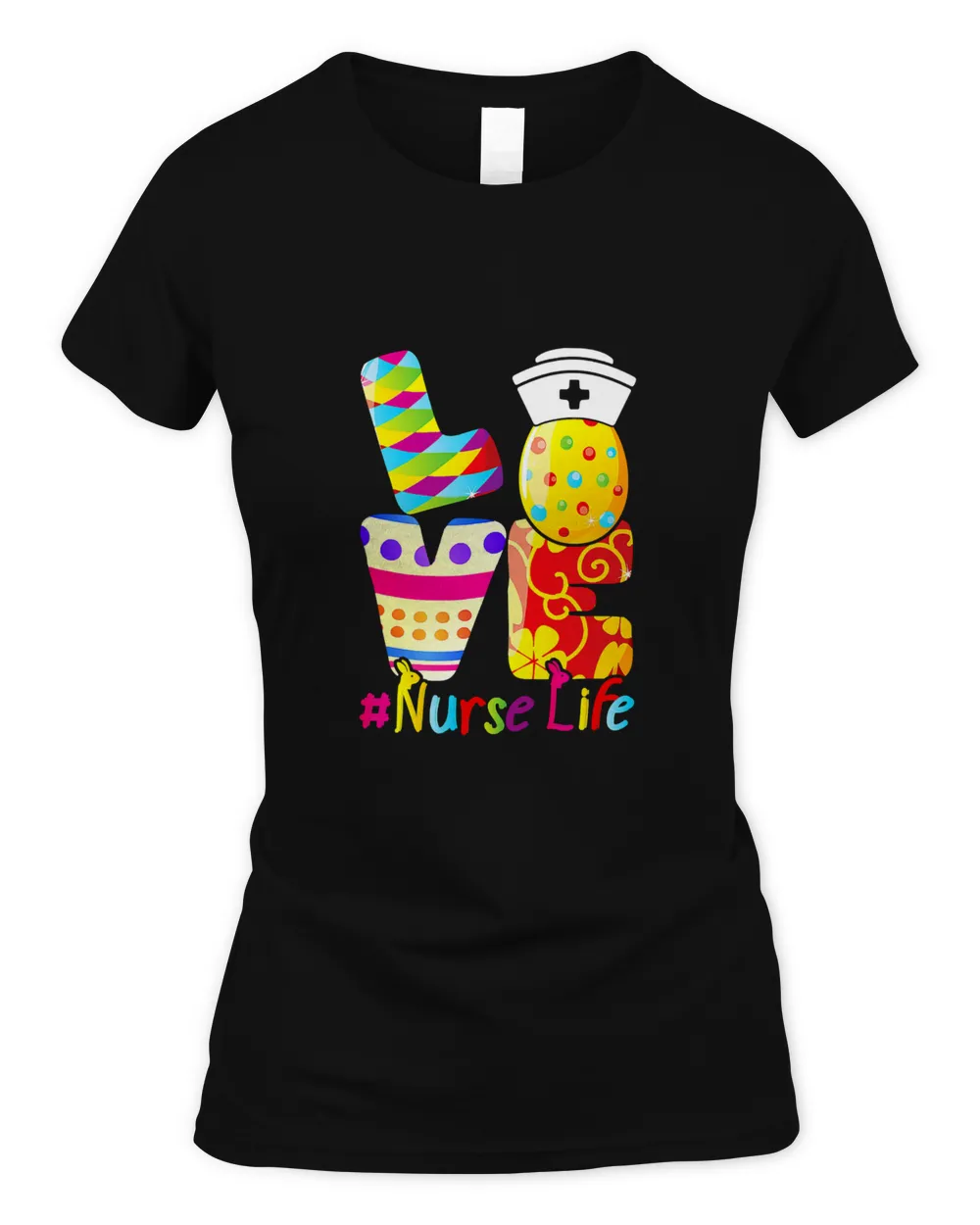 Nursing Stethoscope Scrub Life Nurse Bunny Easter Day T-Shirt