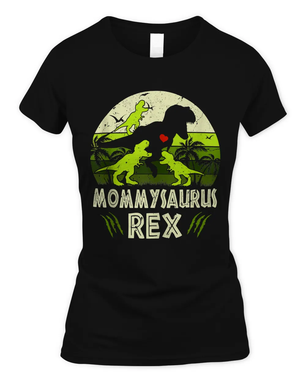 Mommy Dinosaur T Rex Mommysaurus 3 kids Matching Family T-Shirt