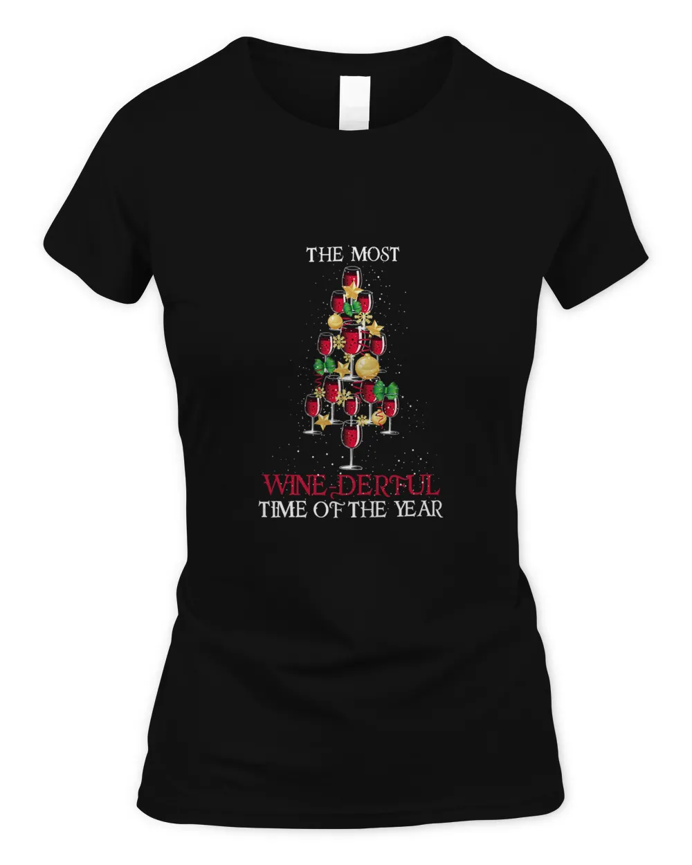 Womens The Most WineDerful Tme of the Year Merry X-Mas T-Shirt
