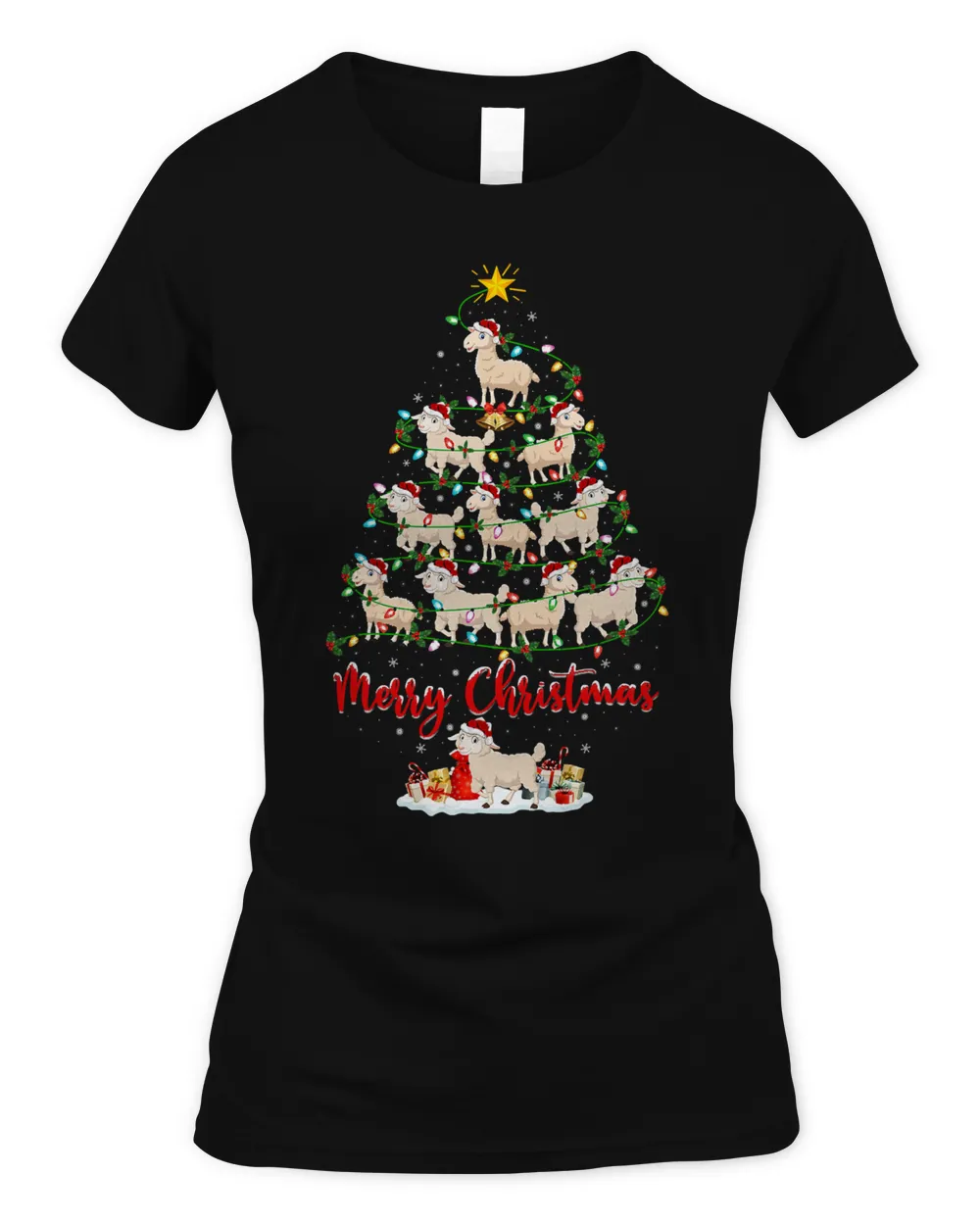 Sheep Animal Lover Matching Santa Christmas Tree 303