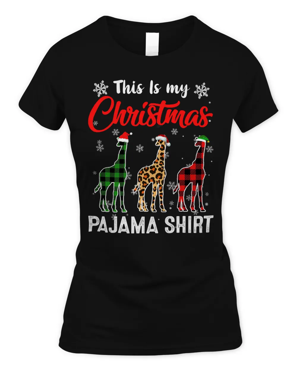 Giraffe Funny Christmas Pajama Giraffe Lover Xmas Tree Animals 287