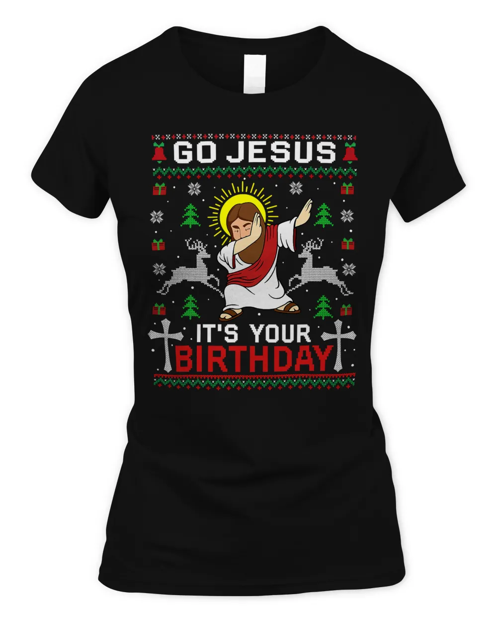Christian Jesus Go Jesus Its Your Birthday Ugly Christmas Sweater Men 38