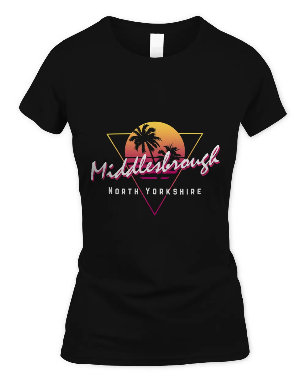 Yorkshire Terrier Middlesbrough North Yorkshire 80s Retro graphic Funny Sunset Yorkie