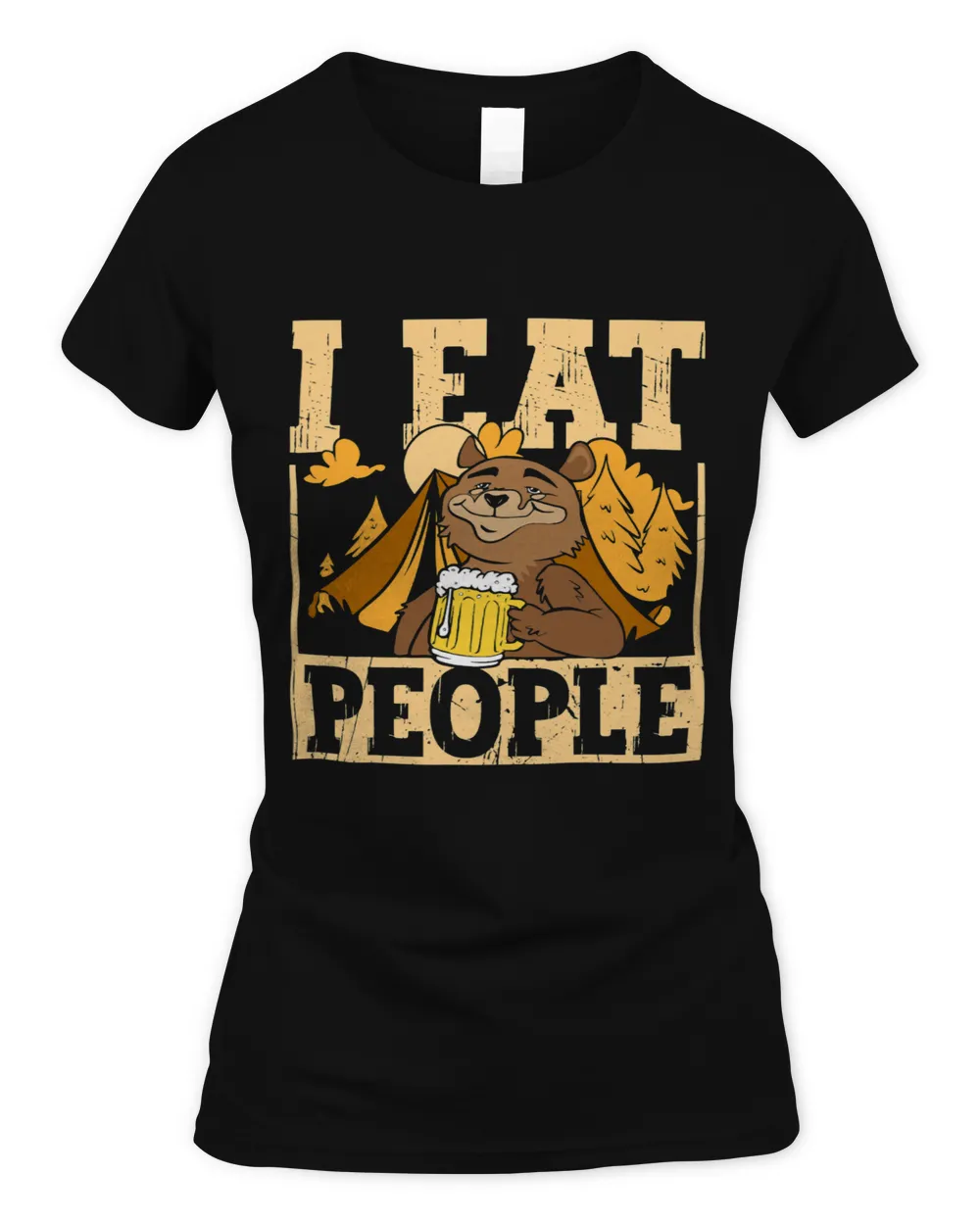 Beer I Eat People Funny Bear Holding a Beer Camping Outfit