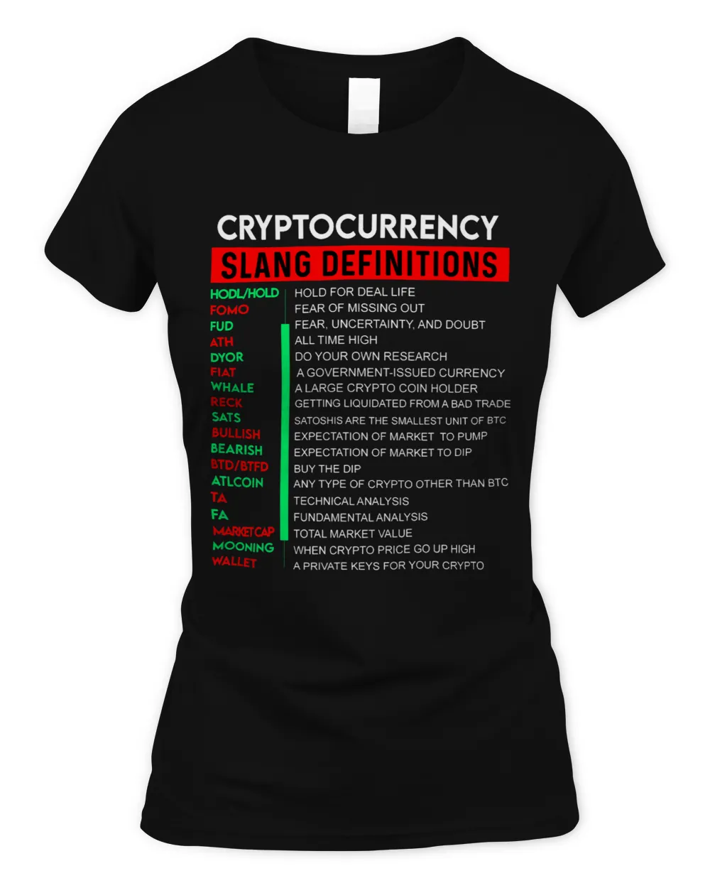 Crypto Hold Investor Millionaire Trader Defi Definition Coin Women's Standard T-Shirt black s