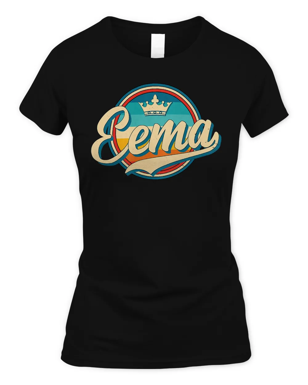 Womens Eema Retro Name Funny Vintage Style Grandmother Granny T-Shirt