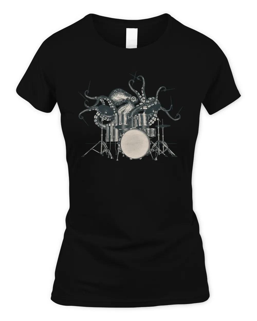 Drummer Octopus Women's Standard T-Shirt black s