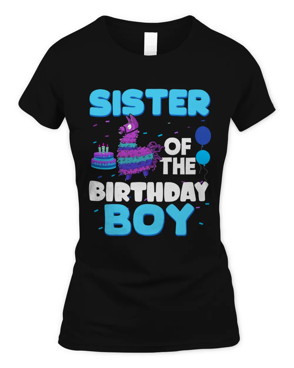 Sister Of The Birthday Boy Fortnite Women's Standard T-Shirt black s