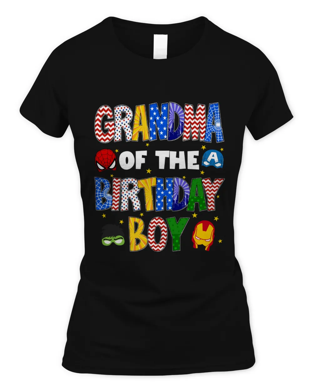 Grandma Of The Hero Birthday Boy Women's Standard T-Shirt black s