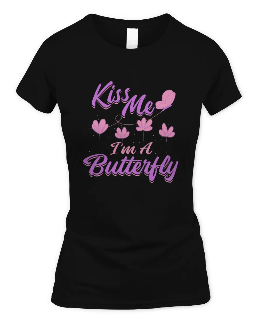 Kiss me I'm A Butterfly Women's Standard T-Shirt black s