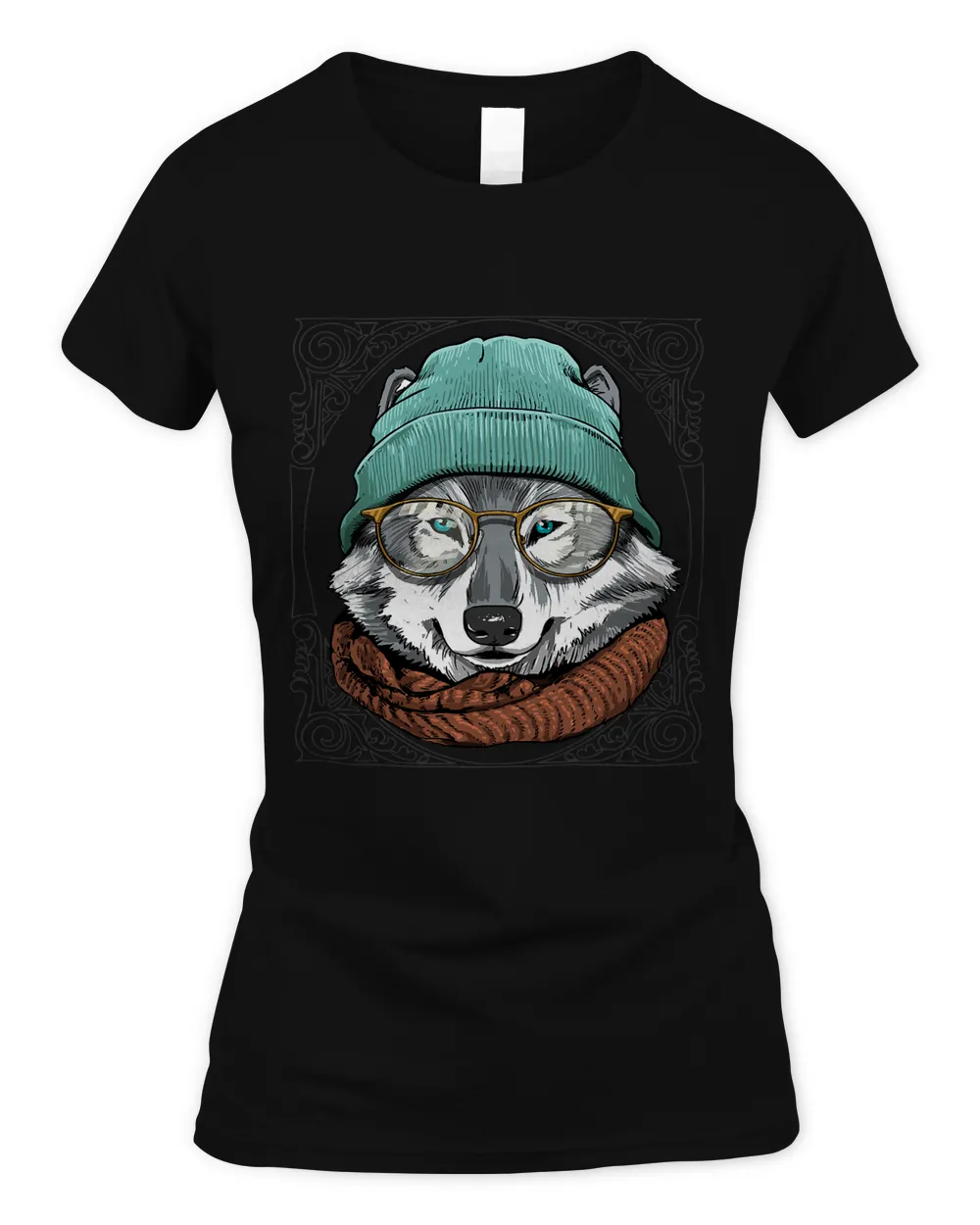 Hipster Wolf With Glasses Wildlife Forest Animal Lover 558