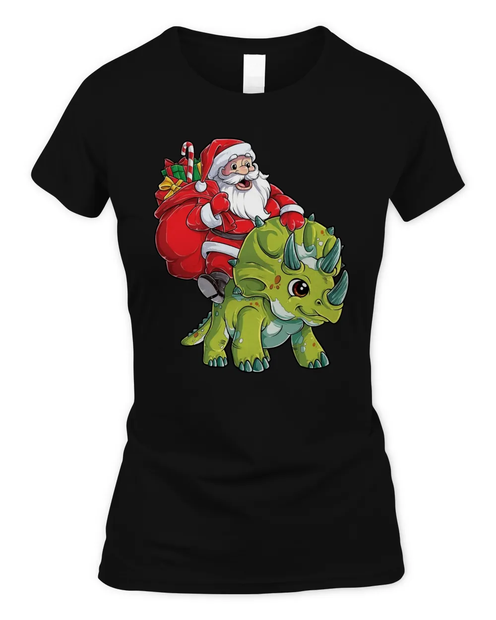 Santa Riding Dinosaur Christmas