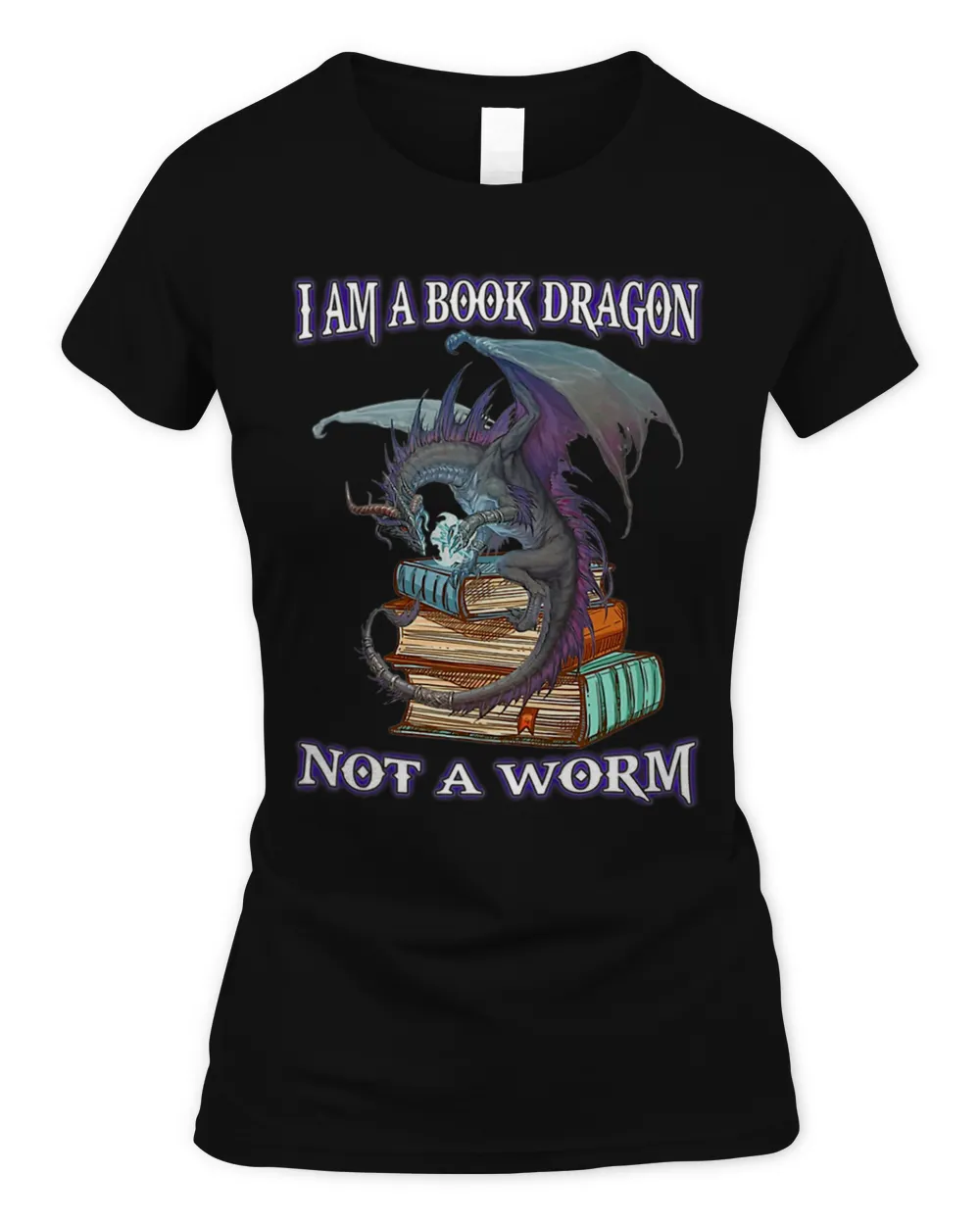 I am a book dragon not a worm Dragon Reading Books Lover tee