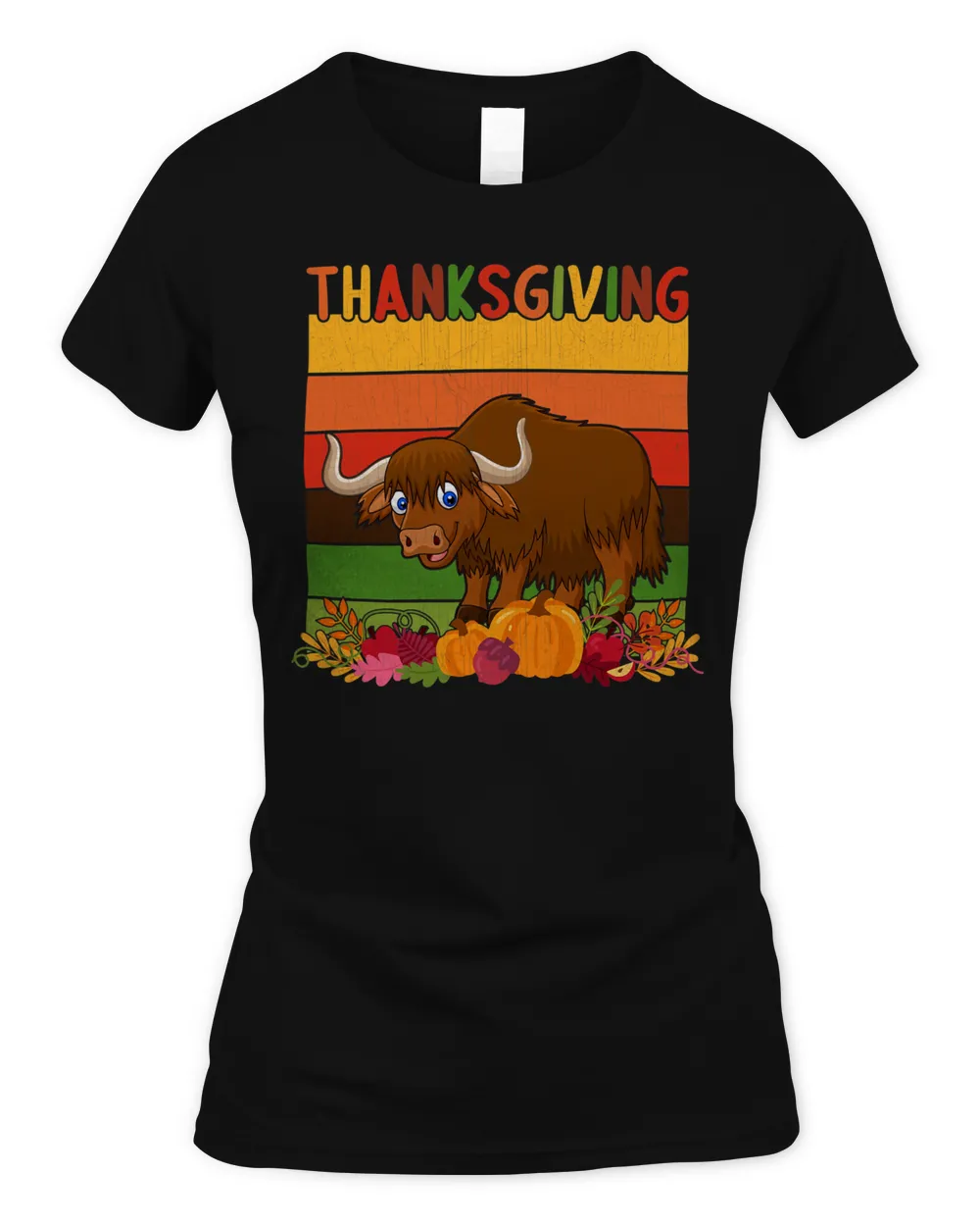 Retro Thanksgiving Decor Bison Lovers Thanksgiving Party T-Shirt