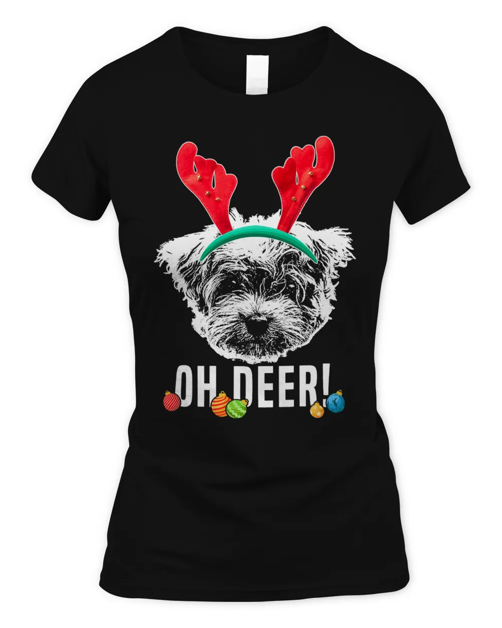 Oh Deer Funny Maltese Xmas