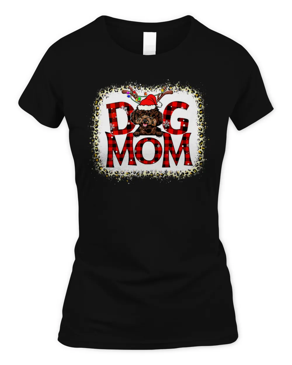 Poodles Mom Buffalo Plaid Xmas Pajama Reindeer Horn 30 Poodle dog