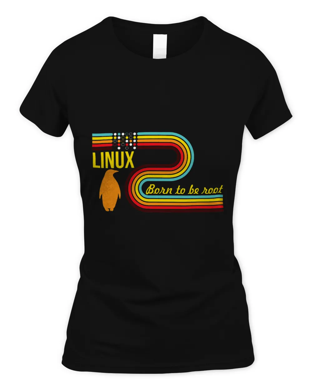 Linux Born To Be Root the Nerd Heaven for Computer scientist Women's Standard T-Shirt black s