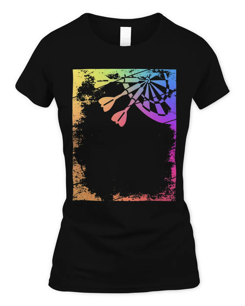 Retro Graphic Dart Player Darts Dartboard Bullseye Triple 20 11 Women's Standard T-Shirt black s