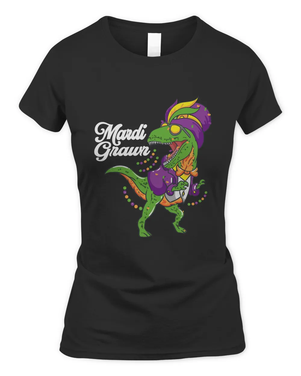 Mardi Grawr T Rex Dinosaur Mardi Gras Shirt