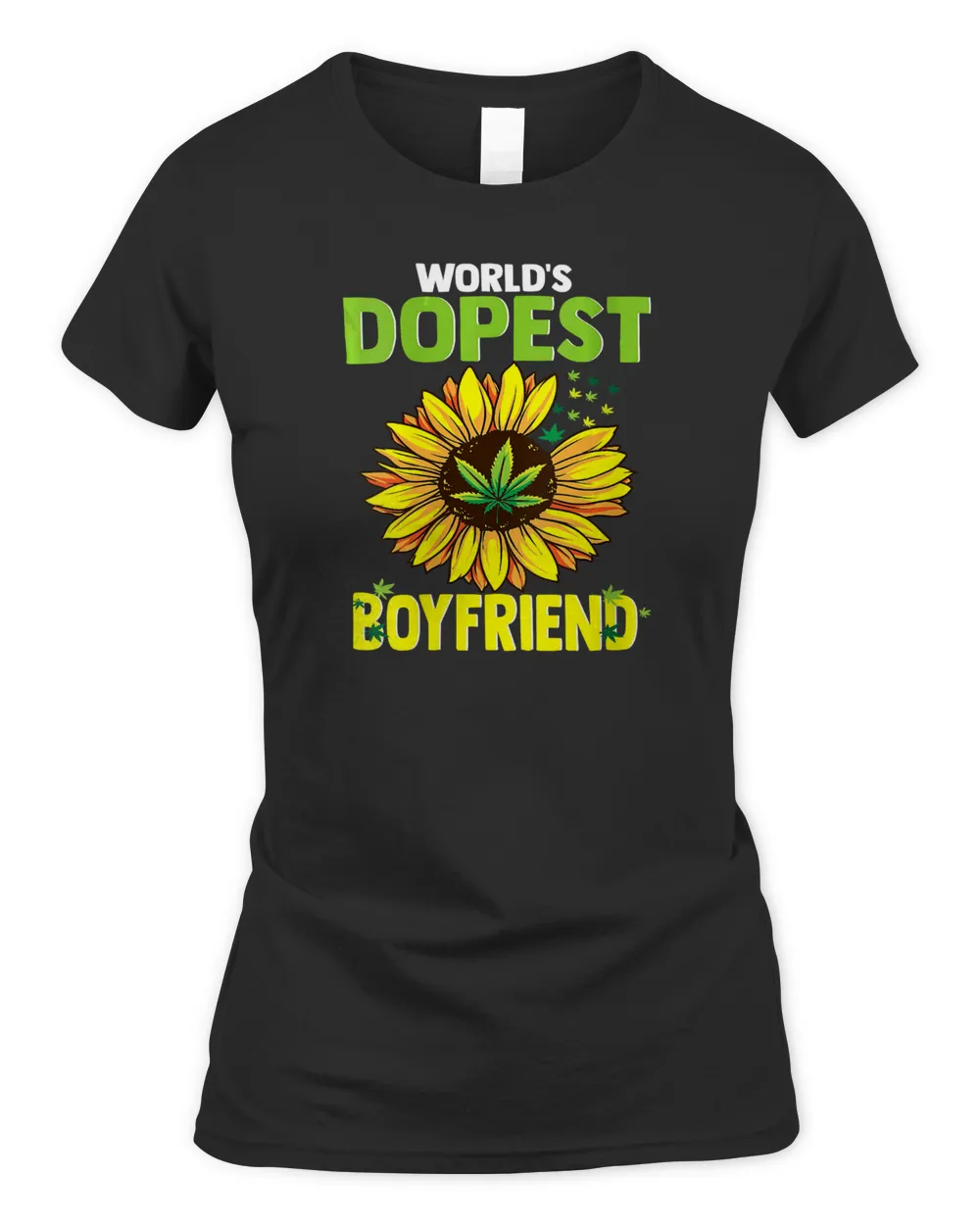 Womens Dopest Boyfriend Inspired Weed Boyfriend Related Marijuana B V-Neck T-Shirt