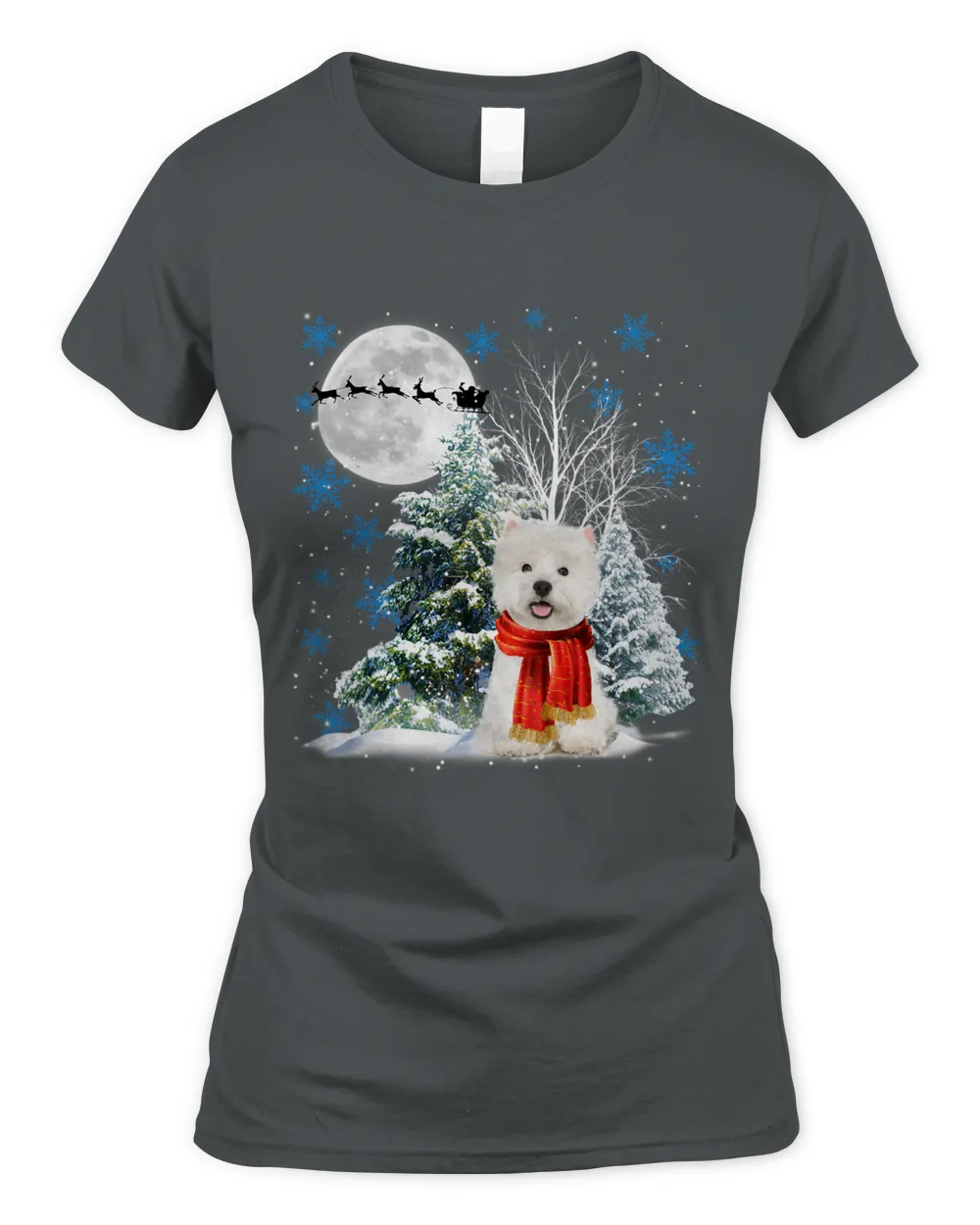 Westie Under Moonlight Snow Christmas Pajama 47