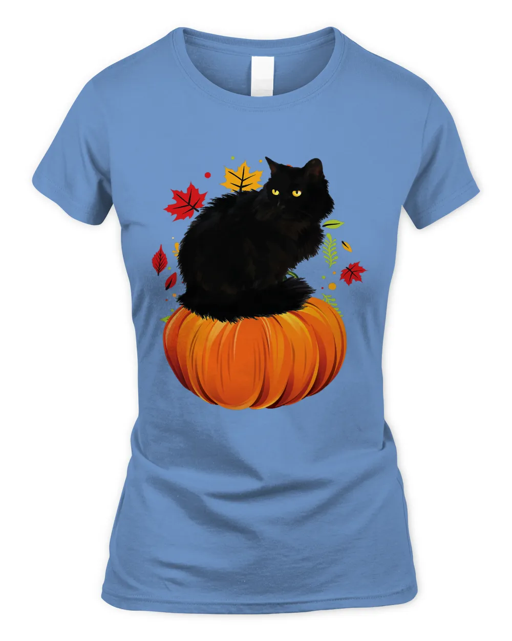 Black Cat Shirt Gift Fall Autumn Pumpkin Cat Thanksgiving189