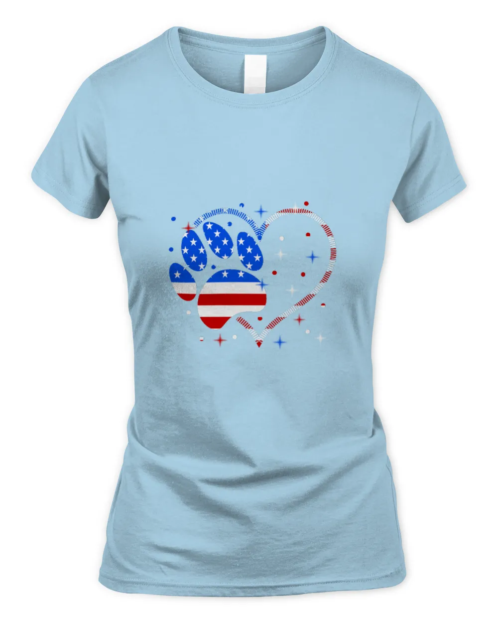 Dog USA flag 3 Women's Standard T-Shirt light-blue s