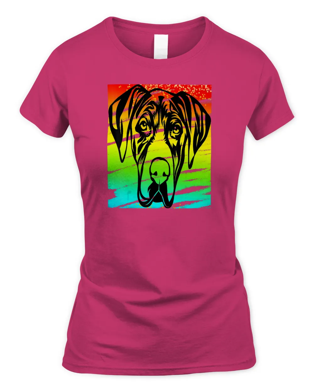 Cool Big Face Dog Tee Style Image of Great Dane T-Shirt