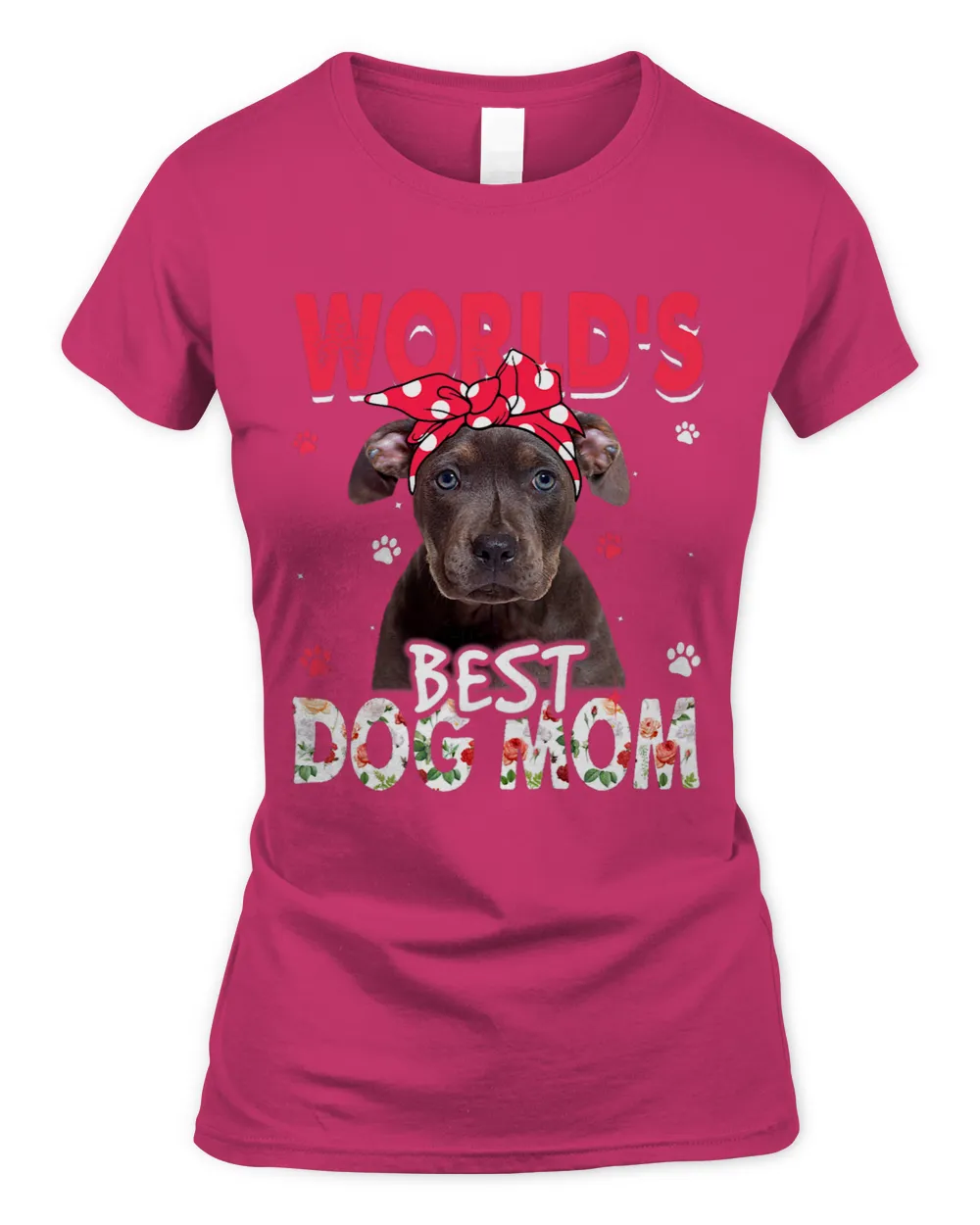 Womens Worlds Best Pitbull Dog Mom Funny Mothers Day
