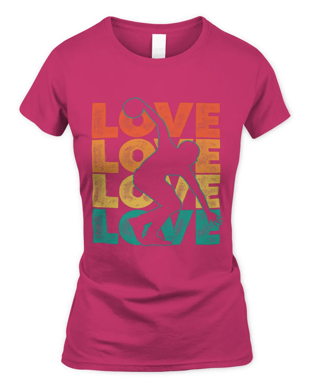 Retro Bowling Love Word Theme Graphic Design Bowler