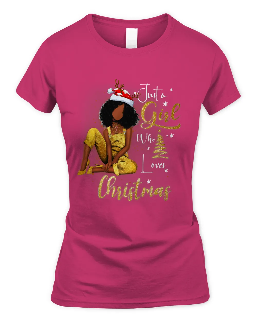 Funny Black Mrs Santa Just A Girl Who Loves Christmas 305