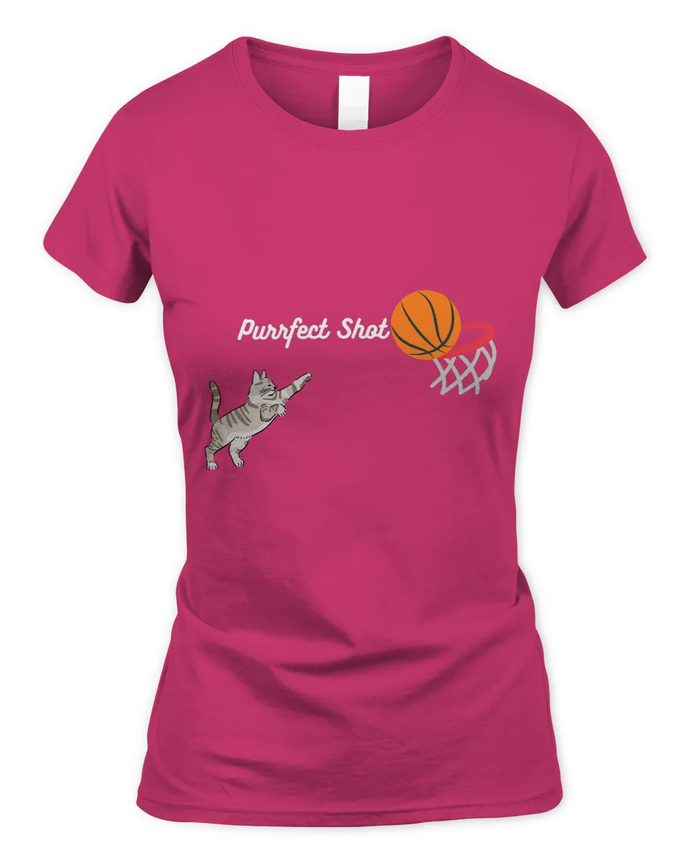 Purrfect Shot cat holding a basket perfect shooting hoop