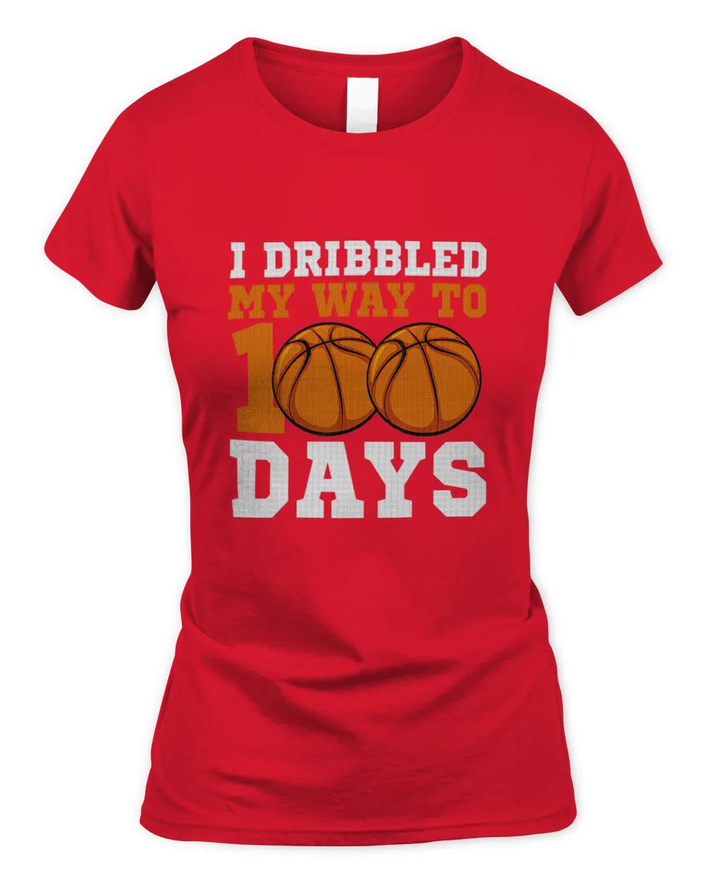 100 Days Of School Survivor T-ShirtI Dribbled My Way To 100 Days Basketball 100th Day Of School T-Shirt_by Laelia Keelin_ copy