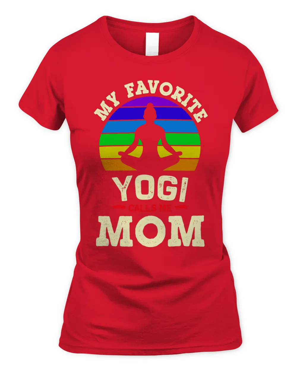 Womens My Favorite Yogi Calls Me MOM Retro Yoga Zen Meditation