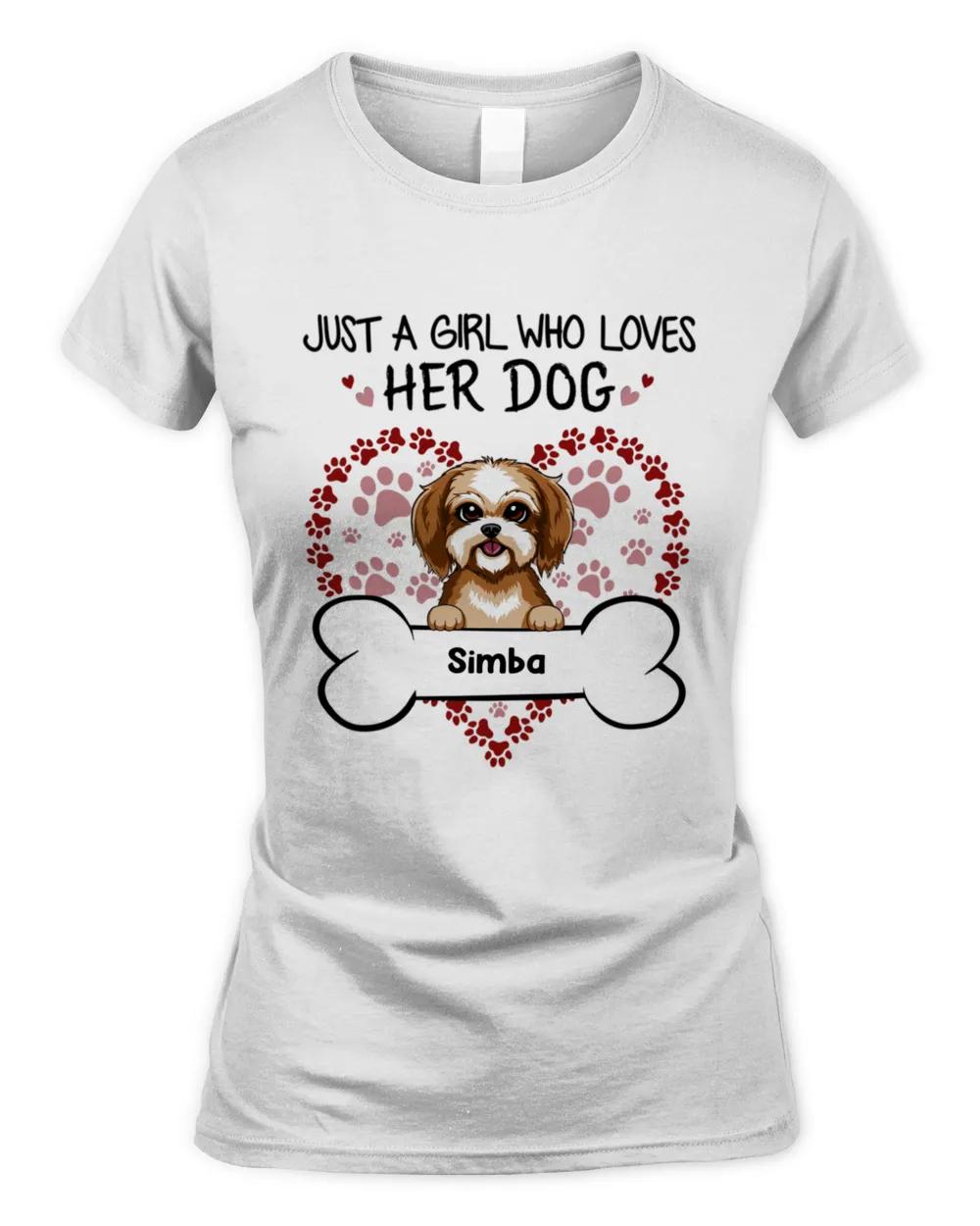 Girl Loves Dog Paws Heart HOD050223D3