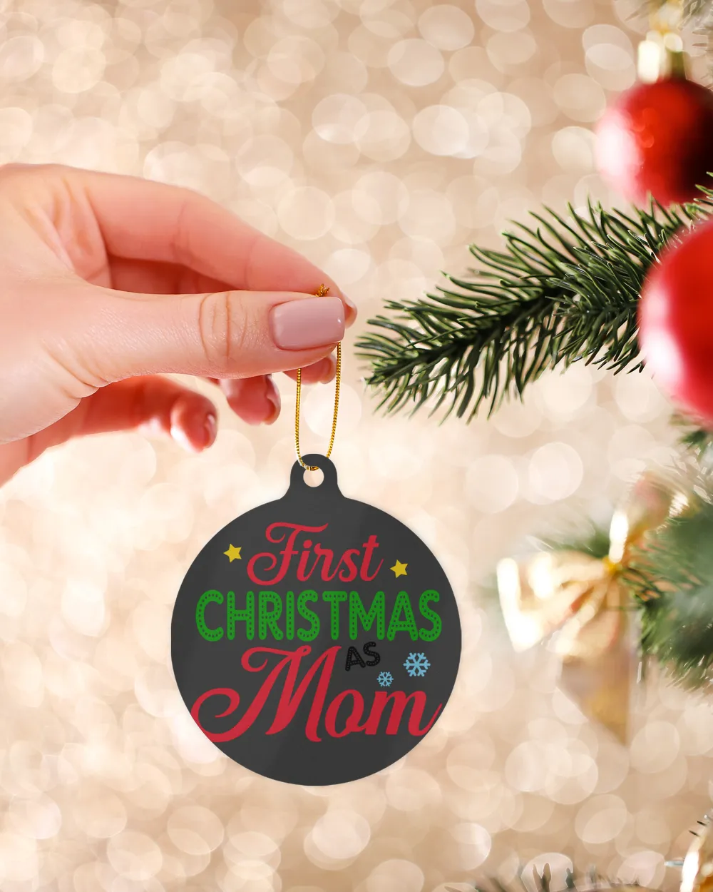 Our 1st Family Christmas, First Christmas As Mom Ornament - Star