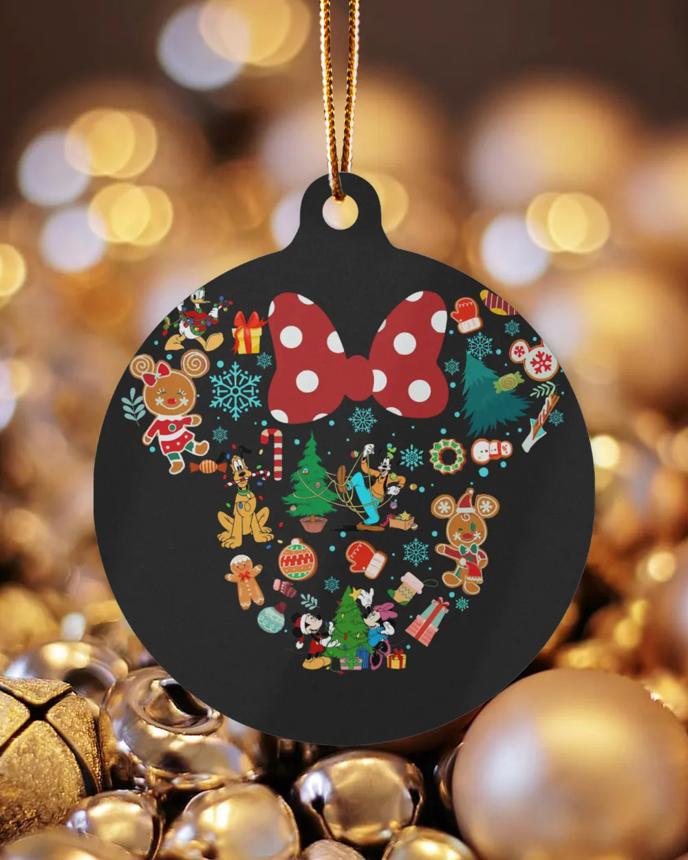 Mickey Christmas Things Ornament - Circle