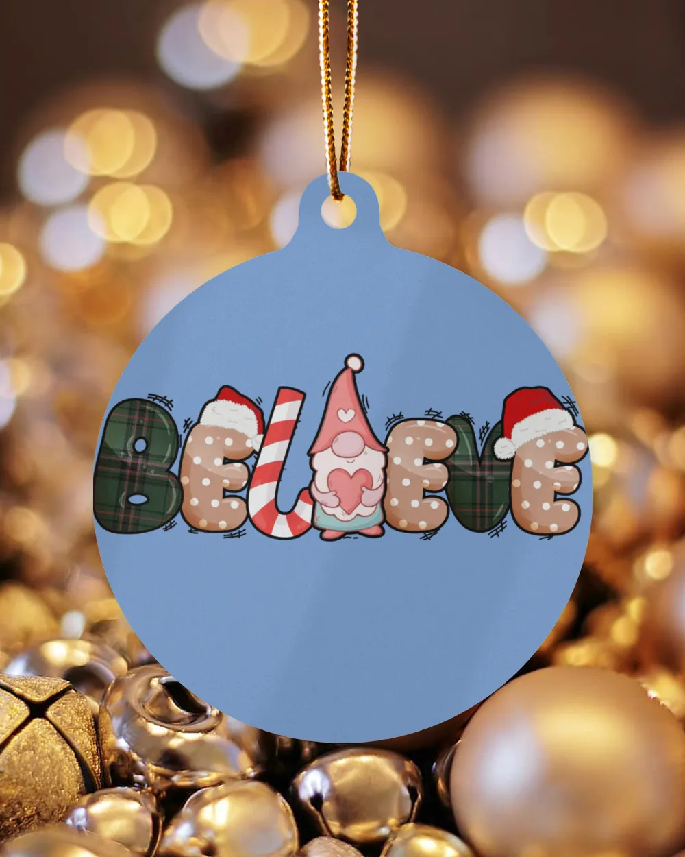 Believe Christmas Ornament - Berlin, Xmas Gnome Ornament